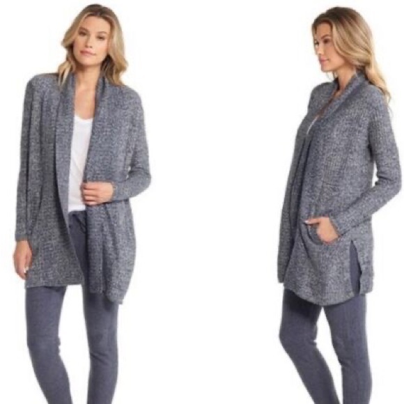 Barefoot Dreams Montecito CozyChic Lite Gray Cozy Cardigan - Picture 6 of 13